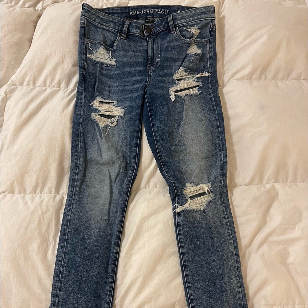 American Eagle Jegging Super Stretch Ripped Jeans